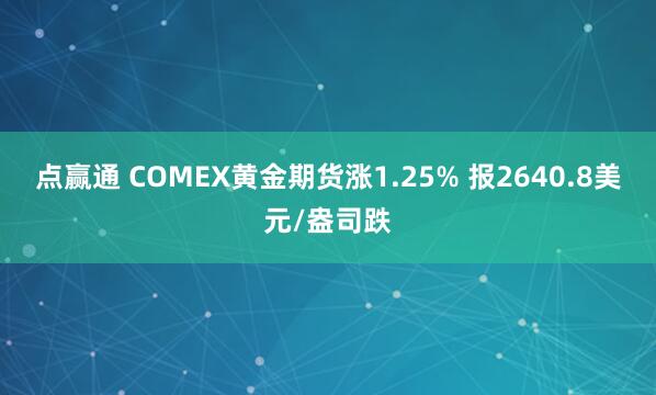 点赢通 COMEX黄金期货涨1.25% 报2640.8美元/盎司跌