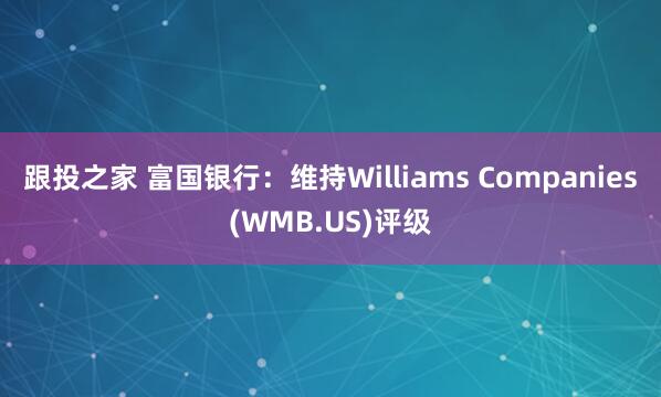 跟投之家 富国银行：维持Williams Companies(WMB.US)评级