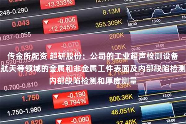 传金所配资 超研股份：公司的工业超声检测设备应用于航空航天等领域的金属和非金属工件表面及内部缺陷检测和厚度测量
