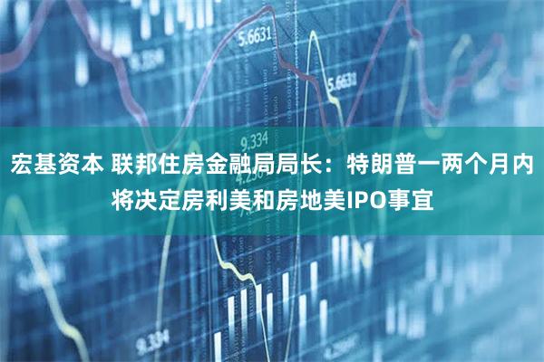 宏基资本 联邦住房金融局局长：特朗普一两个月内将决定房利美和房地美IPO事宜