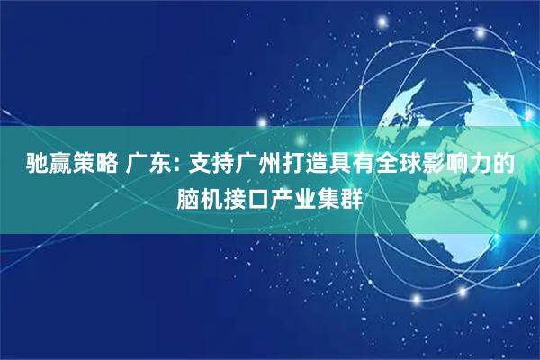 驰赢策略 广东: 支持广州打造具有全球影响力的脑机接口产业集群